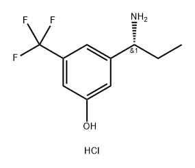 (R)-3-(1-氨基丙基)-5-(三氟甲基)苯酚盐酸盐, 2411590-98-0, 结构式