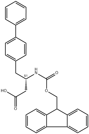 Fmoc-(S)-3-amino-4-(4'-biphenyl)butanoic acid 化学構造式