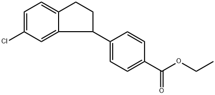 ethyl 4-(6-chloro-2,3-dihydro-1H-inden-1-yl)benzoate Struktur