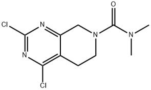 2,4-Dichloro-5,8-dihydro-N,N-dimethylpyrido[3,4-d]pyrimidine-7(6H)-carboxamide Struktur