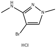 1H-Pyrazol-3-amine, 4-bromo-N,1-dimethyl-, hydrochloride (1:1) 化学構造式