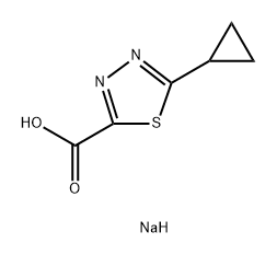 1,3,4-Thiadiazole-2-carboxylic acid, 5-cyclopropyl-, sodium salt (1:1) Structure