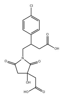 1-Pyrrolidinebutanoic acid, 3-(carboxymethyl)-β-(4-chlorophenyl)-3-hydroxy-2,5-dioxo- 结构式