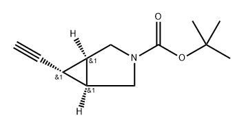 (1R,5S,6S)-6-乙炔基-3-氮杂双环[3.1.0]己烷-3-甲酸叔丁酯, 2414574-91-5, 结构式