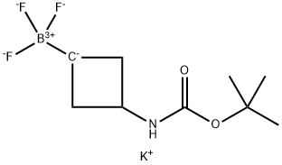 Borate(1-), [3-[[(1,1-dimethylethoxy)carbonyl]amino]cyclobutyl]trifluoro-, potassium (1:1), (T-4)- Structure