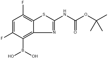 (2-((叔丁氧羰基)氨基)-5,7-二氟苯并[D]噻唑-4-基)硼酸,2415163-54-9,结构式