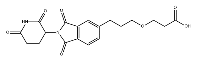 3-(3-(2-(2,6-dioxopiperidin-3-yl)-1,3-dioxoisoindolin-5-yl)propoxy)propanoic acid Struktur