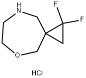 5-Oxa-8-azaspiro[2.6]nonane, 1,1-difluoro-, hydrochloride (1:1) Structure