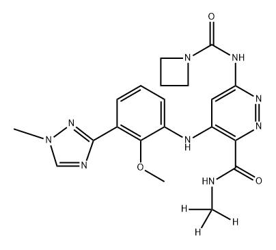 6-[(1-Azetidinylcarbonyl)amino]-4-[[2-methoxy-3-(1-methyl-1H-1,2,4-triazol-3-yl)phenyl]amino]-N-(methyl-d3)-3-pyridazinecarboxamide Structure