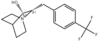 (2S,3S)-2-[[4-(Trifluoromethyl)phenyl]methyl]-1-azabicyclo[2.2.2]octan-3-ol Struktur