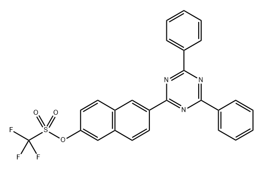 Methanesulfonic acid, 1,1,1-trifluoro-, 6-(4,6-diphenyl-1,3,5-triazin-2-yl)-2-naphthalenyl ester Structure