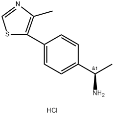 (R)-1-(4-(4-甲基噻唑-5-基)苯基)乙烷-1-胺二盐酸盐,2418594-42-8,结构式