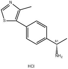 (S)-1-(4-(4-甲基噻唑-5-基)苯基)乙-1-胺二盐酸盐, 2418596-95-7, 结构式