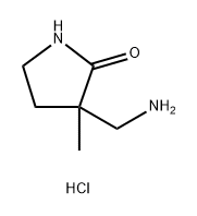 2-Pyrrolidinone, 3-(aminomethyl)-3-methyl-, hydrochloride (1:1) Struktur