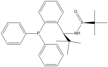 2-Propanesulfinamide, N-[(1S)-1-[2-(diphenylphosphino)phenyl]-2,2-dimethylpropyl]-2-methyl-, [S(S)]- Structure