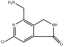 4-(Aminomethyl)-6-chloro-2,3-dihydro-1H-pyrrolo[3,4-c]pyridin-1-one 化学構造式
