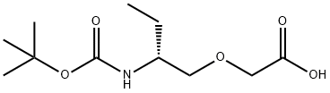 N-Boc-(R)-2-(2-aminobutoxy)acetic acid Struktur