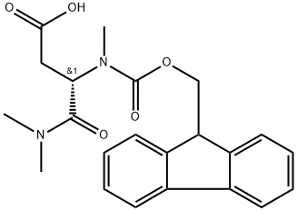 Butanoic acid, 4-(dimethylamino)-3-[[(9H-fluoren-9-ylmethoxy)carbonyl]methylamino]-4-oxo-, (3S)- Struktur