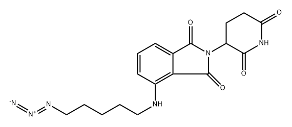 4-((5-azidopentyl)amino)-2-(2,6-dioxopiperidin-3-yl)isoindoline-1,3-dione 化学構造式