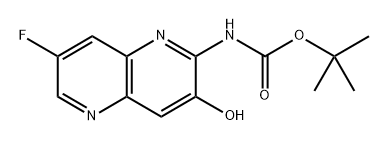 tert-Butyl (7-fluoro-3-hydroxy-1,5-naphthyridin-2-yl)carbamate Structure