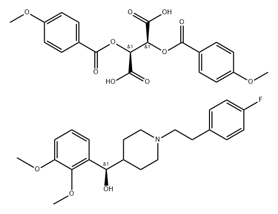 Butanedioic acid, 2,3-bis[(4-methoxybenzoyl)oxy]-, (2S,3S)-, compd. with (αR)-α-(2,3-dimethoxyphenyl)-1-[2-(4-fluorophenyl)ethyl]-4-piperidinemethanol (1:1)