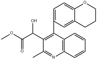3-Quinolineacetic acid, 4-(3,4-dihydro-2H-1-benzopyran-6-yl)-α-hydroxy-2-methyl-, methyl ester Struktur