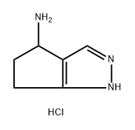 1,4,5,6-tetrahydrocyclopenta[c]pyrazol-4-amine hydrochloride 化学構造式