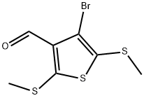 4-Bromo-2,5-bis(methylthio)thiophene-3-carbaldehyde 结构式