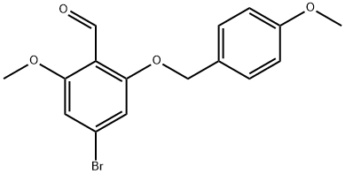 4-Bromo-2-methoxy-6-[(4-methoxyphenyl)methoxy]benzaldehyde Struktur