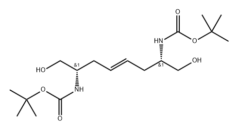 (6-叔丁氧基羰基氨基-7-羟基-1-羟甲基-庚-3-烯基)-氨基甲酸叔丁酯,2445571-91-3,结构式