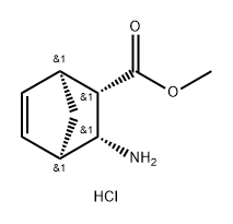 Bicyclo[2.2.1]hept-5-ene-2-carboxylic acid, 3-amino-, methyl ester, hydrochloride (1:1), (1S,2S,3R,4R)- 化学構造式