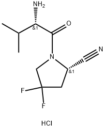 (S)-1-(L-缬氨酰基)-4,4-二氟吡咯烷-2-甲腈盐酸盐 结构式