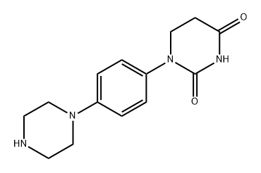 2-氧亚基-1-[4-(哌嗪-1-基)苯基]六氢嘧啶-4-酮 结构式