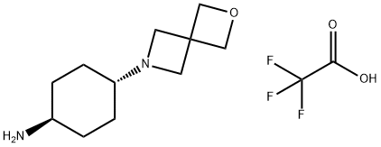 Cyclohexanamine, 4-(2-oxa-6-azaspiro[3.3]hept-6-yl)-, trans-, 2,2,2-trifluoroacetate (1:1) Struktur