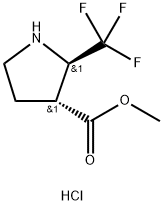 trans-2-Trifluoromethyl-pyrrolidine-3-carboxylic acid methyl ester hydrochloride 化学構造式