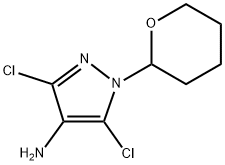 3,5-Dichloro-1-(tetrahydro-2H-pyran-2-yl)-1H-pyrazol-4-amine Struktur