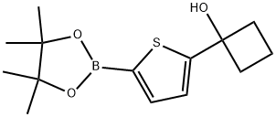 1-[5-(4,4,5,5-Tetramethyl-1,3,2-dioxaborolan-2-yl)-2-thienyl]cyclobutanol 结构式