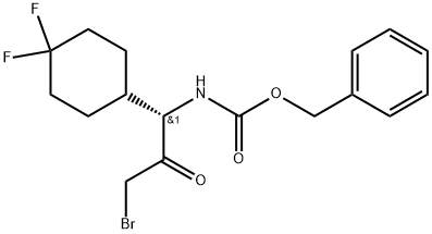 (S)-(3-溴-1-(4,4-二氟环己基)-2-氧丙基)氨基甲酸苄酯,2452464-80-9,结构式