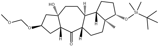 (3S,3aS,5aS,6aR,8R,9aS,11aS,11bS)-3-[[(1,1-Dimethylethyl)dimethylsilyl]oxy]hexadecahydro-9a-hydroxy-8-(methoxymethoxy)-3a-methyl-6H-indeno[5,4-f]azulen-6-one Structure