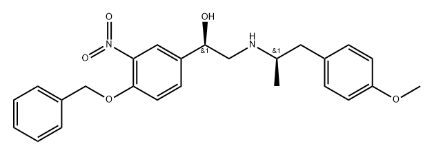 1R)-1-[4-(benzyloxy)-3-nitrophenyl]-2-{[(2R)-1-(4-Methoxyphenyl)propan-2-yl]aMino}ethanol 化学構造式