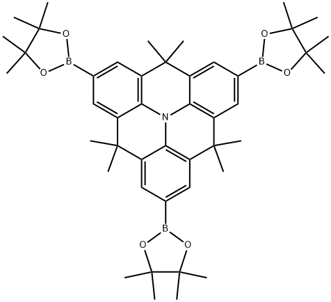 4,4,8,8,12,12-六甲基-2,6-10-三(4,4,5,5-四甲基-1,3,2-二氧硼烷-2-基)-8,12-二氢-4H-苯并[9,1]喹啉并[3,4,5,6,7-DEFG]吖啶, 2459199-98-3, 结构式