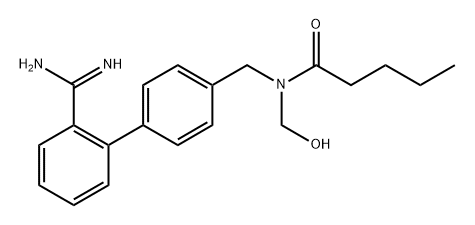 N-((2''-Carbamimidoyl-[1,1''-biphenyl]-4-yl)methyl)-N-(hydroxymethyl)pentanamide|