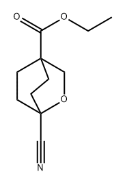 1-氰基-2-氧杂双环[2.2.2]辛烷-4-甲酸乙酯 结构式