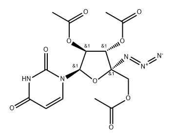 (2R,3S,4S,5R)-2-(乙酰氧基甲基)-2-叠氮基-5-(2,4-二氧代-3,4-二氢嘧啶-1(2H)-基)四氢呋喃-3,4-二基二乙酸酯,2459945-87-8,结构式