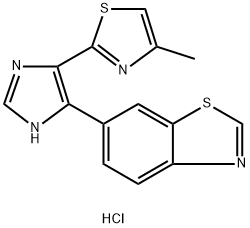 6-(4-(4-Methylthiazol-2-yl)-1H-imidazol-5-yl)benzo[d]thiazole hydrochloride 化学構造式