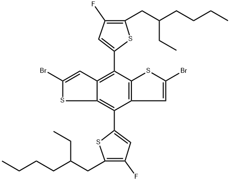 2,6-二溴-4,8-双(5-(2-乙基己基)-4-氟噻吩-2-基)苯并[1,2-B:4,5-B']二噻吩,2460300-93-8,结构式