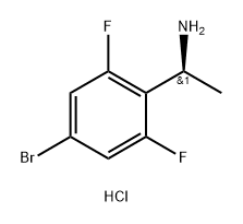 (S)-1-(4-Bromo-2,6-difluorophenyl)ethan-1-amine hydrochloride 化学構造式