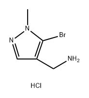 1H-Pyrazole-4-methanamine, 5-bromo-1-methyl-, hydrochloride (1:1) Structure