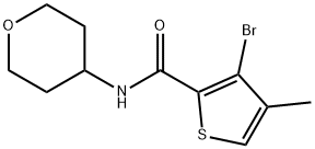 3-Bromo-4-methyl-N-(tetrahydro-2H-pyran-4-yl)-2-thiophenecarboxamide Struktur