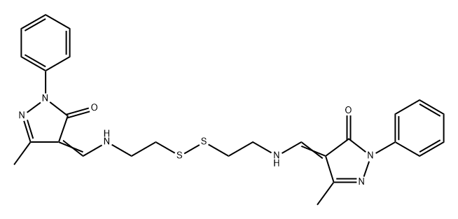 4,4'-[Dithiobis(ethylenenitrilomethylidyne)]bis(3-methyl-1-phenyl-2-pyrazolin-5-one) Struktur